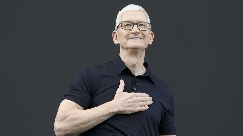 Apple ex-CEO Tim Cook delivers his last keynote address during the Apple WWDC at Apple Park