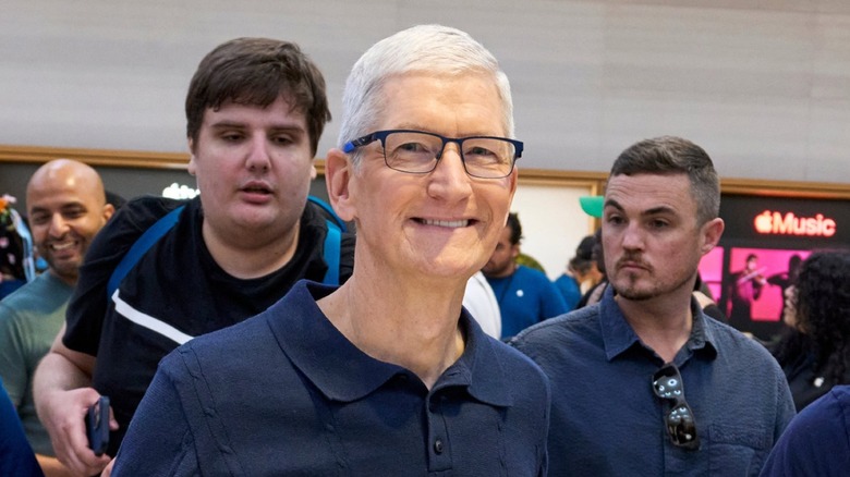 Apple's CEO Tim Cook during the release day of the iPhone 16 models