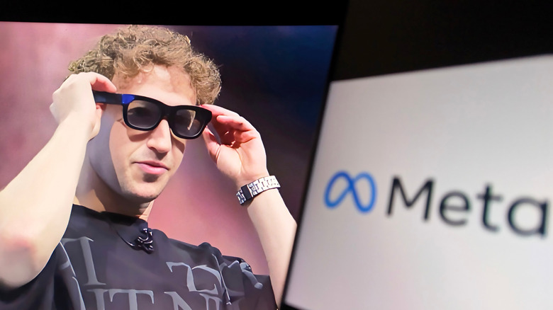 Mark Zuckerberg wearing Meta smart glasses