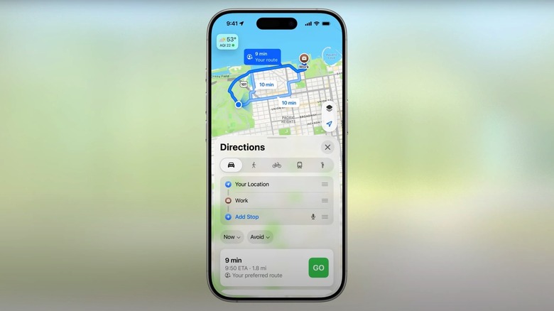 iOS 26: Apple Maps preferred routes feature.