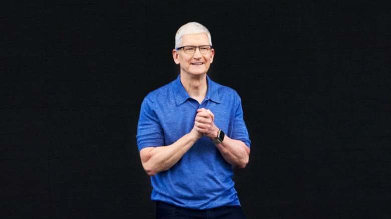 Apple's CEO Tim Cook during the WWDC 2024 keynote