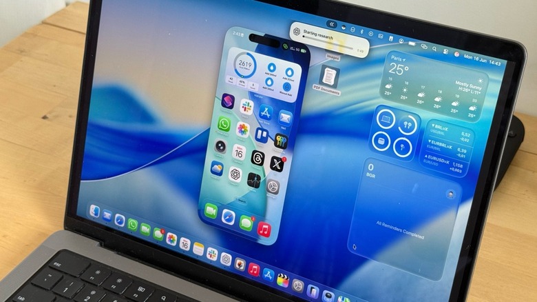 M1 Pro MacBook Pro running iPhone Mirroring