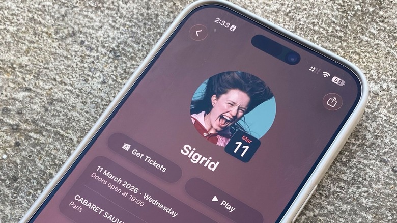 Close-up shot of an iPhone with Apple Music opened up