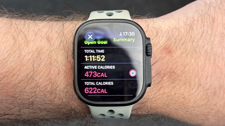 Apple Watch page after a workout has been completed
