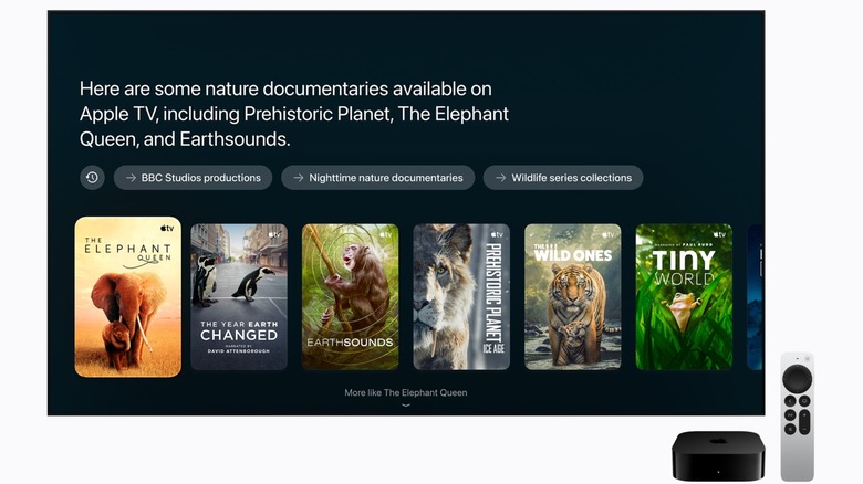 Siri AI running on the Apple TV 4K with new Siri remote