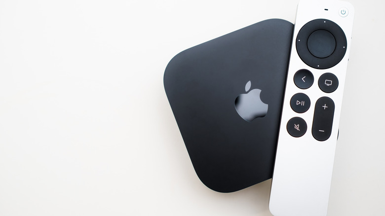 The Apple TV 4K and its included Siri remote.