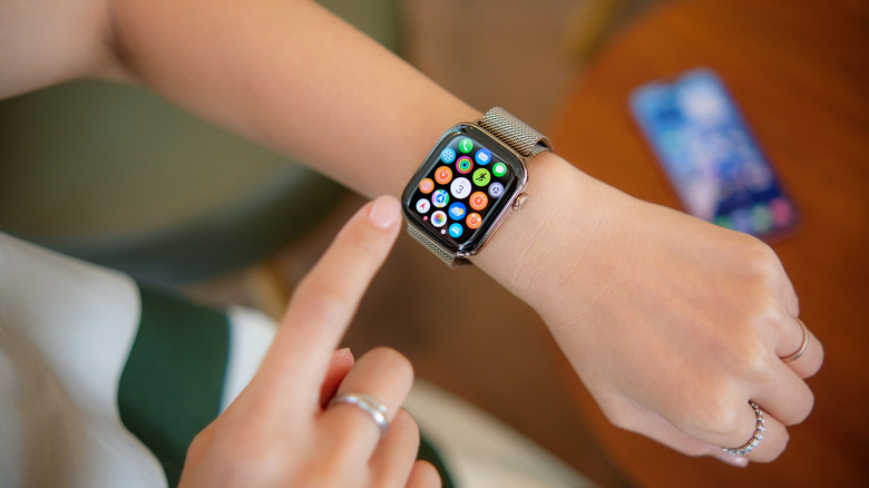 A person wearing the Apple Watch Series 10.