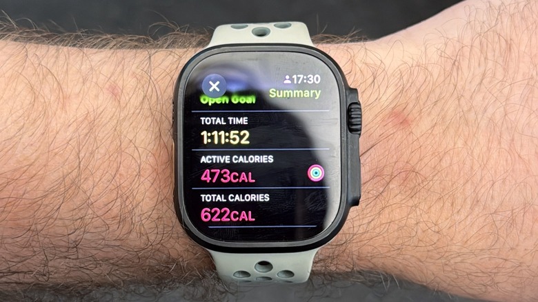 Apple Watch Ultra 2 screen after a workout