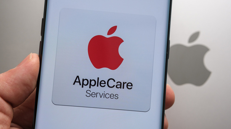 An iPhone with the icon for AppleCare Services on the screen