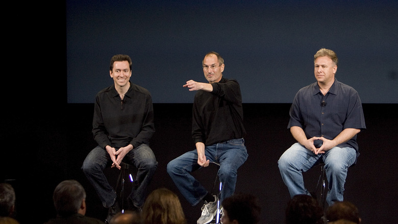 Scott Forstall with Steve Jobs and Phil Schilelr