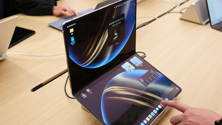 The Huawei MateBook Fold on display.