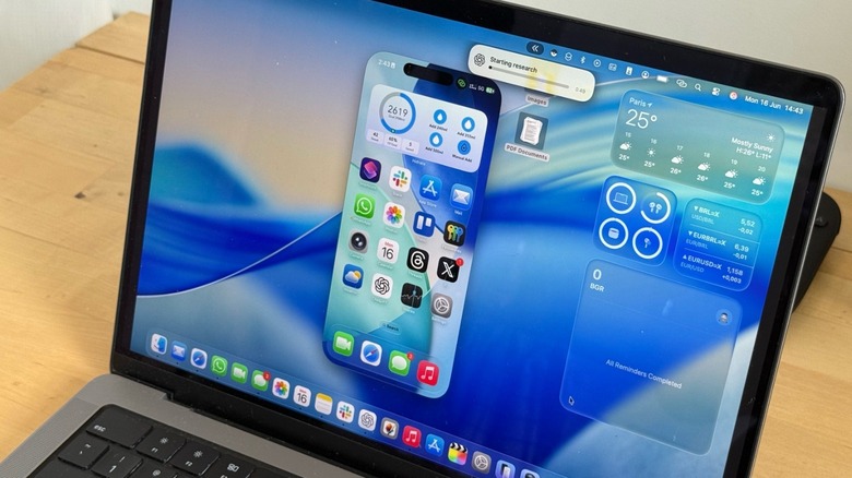 MacBook Pro running iPhone Mirroring
