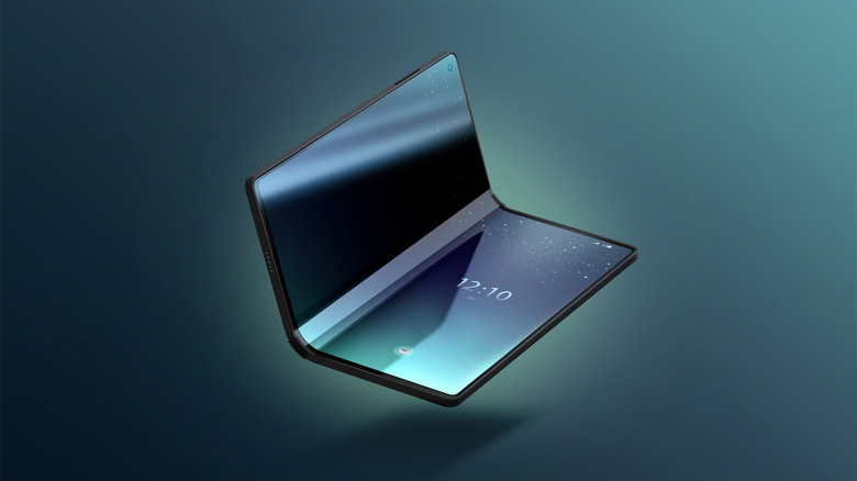 3D render of a foldable smartphone