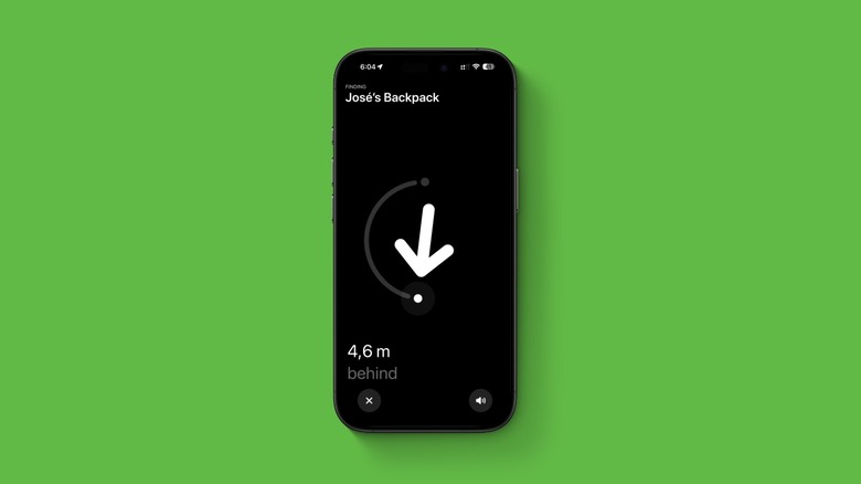 iPhone using Precision Finding on a second generation AirTag 2