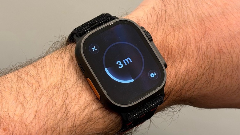 Apple Watch Ultra 2 displays Precision Finding to locate a second generation AirTag