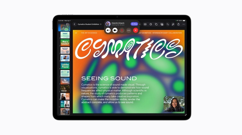 iPad Air M4 with SharePlay on in a FaceTime call