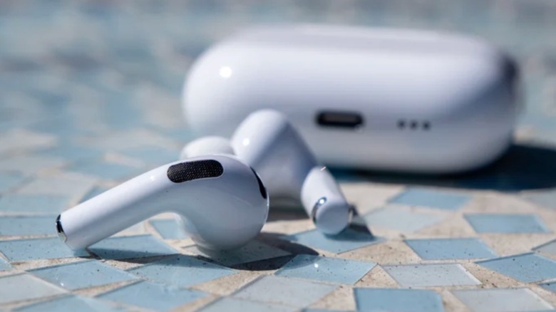 Close-up shot of AirPods Pro 3 outside of the charging case