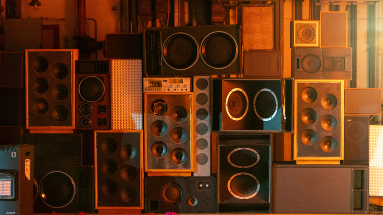 A wall of speakers.
