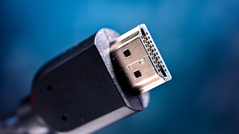 Zoomed in view of an HDMI connector