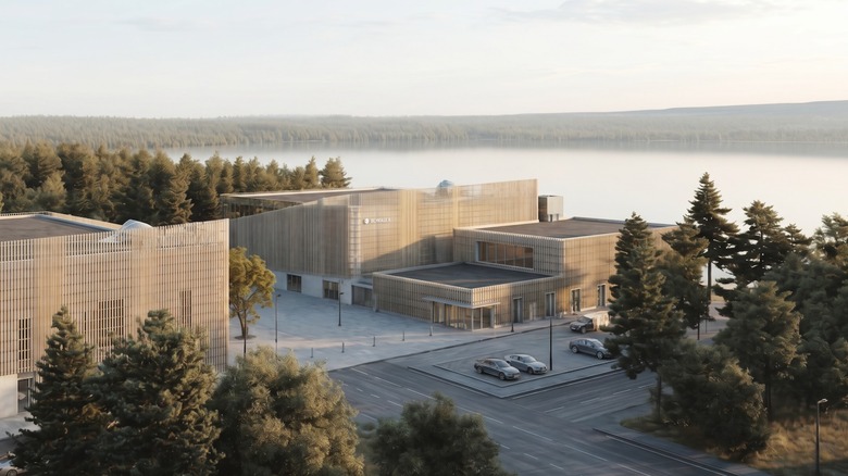 Render of the of advanced nuclear reactor SEALER building in Norrsundet, Sweden