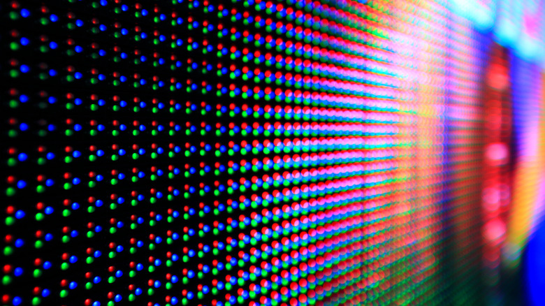 Close up view of an LCD display