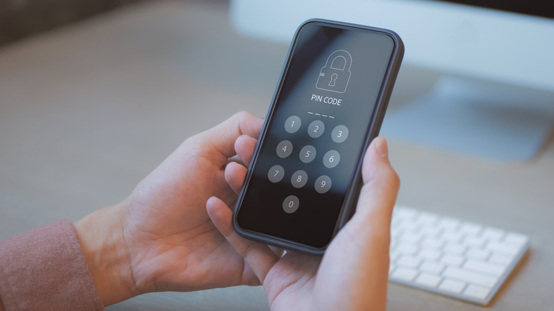 Entering PIN code on a phone