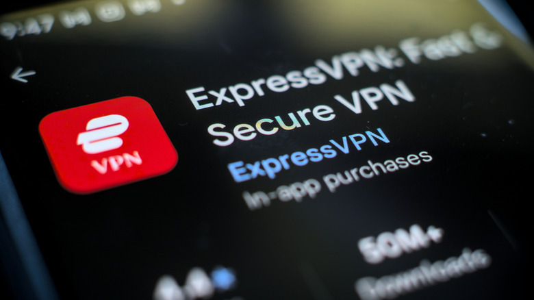 ExpressVPN in an app store displayed on a smartphone