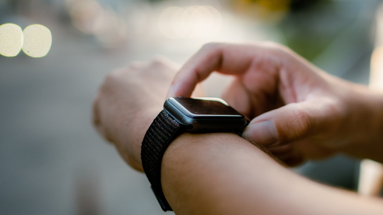 Person using a smartwatch