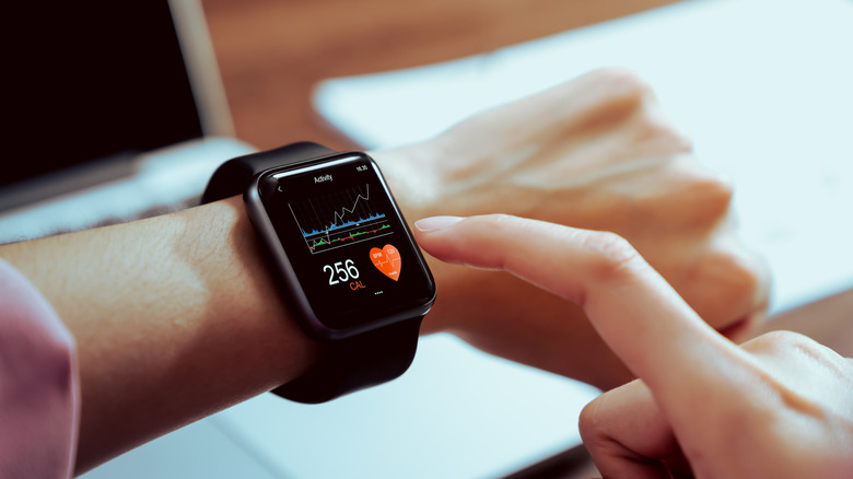 a person wearing a smartwatch
