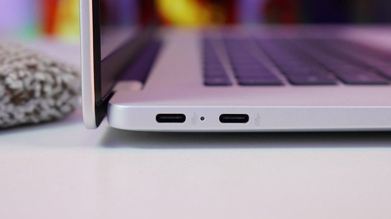 USB ports on the side of a laptop