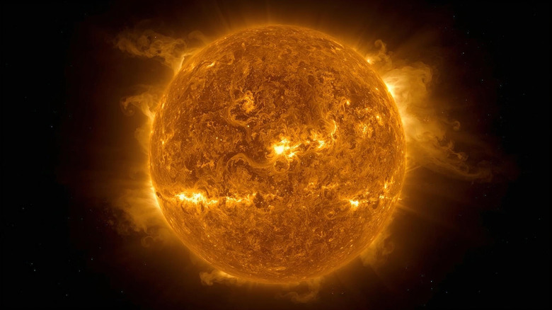 Close up view of the sun