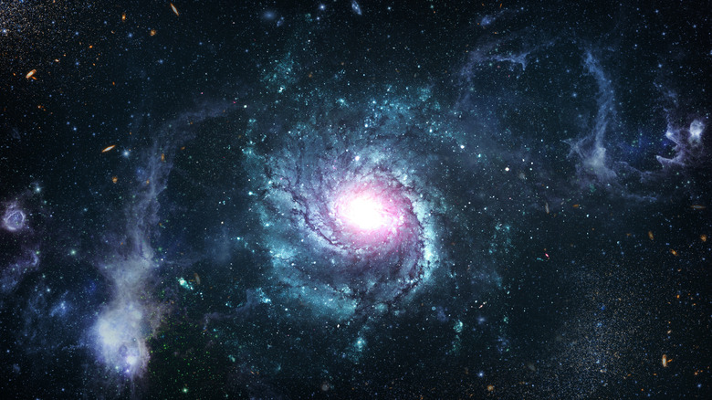 space nebula, gas visible with light in space