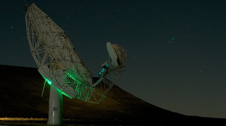 The MeerKAT radio telescope receivers under the South African night sky