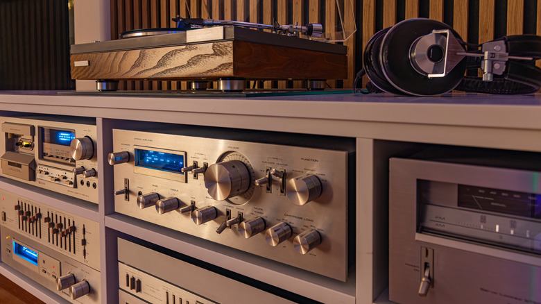 A console showing multiple amplifier units in use