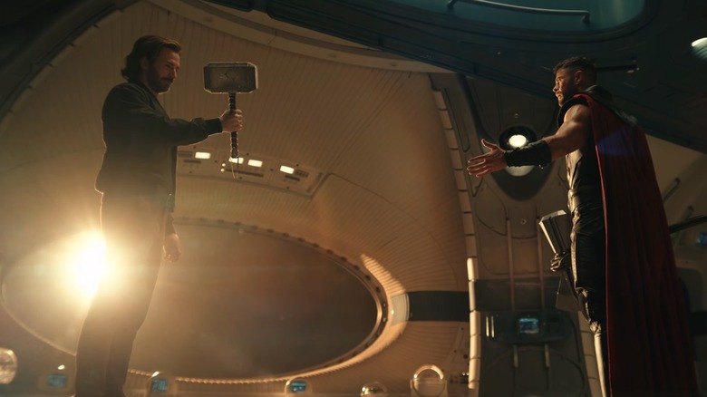 Steve Rogers with Mjolnir and Thor in the first "Avengers: Doomsday" trailer.