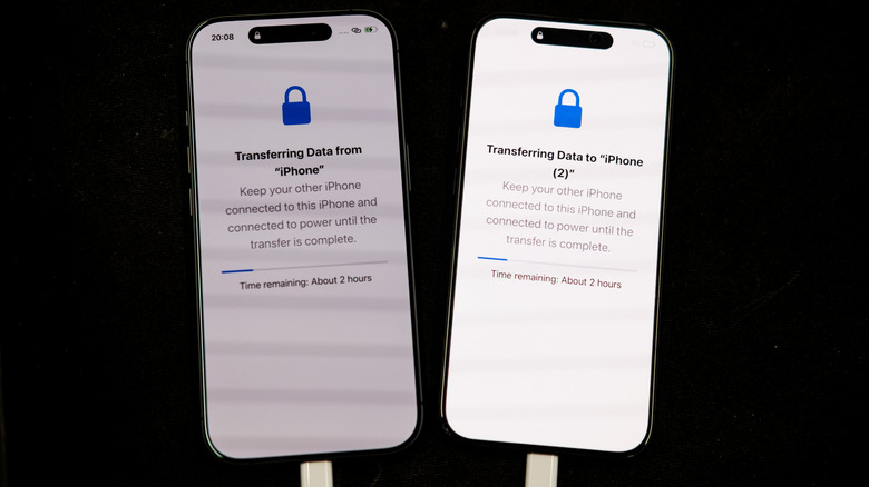 data transfer in process from old iPhone to new iPhone