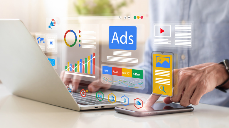 A digital representation of banner ad placement in modern web design