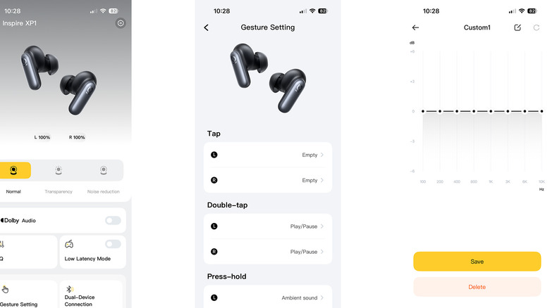 Baseus Inspire XP1 being used in its app