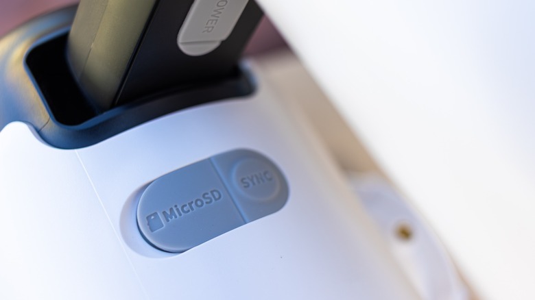 MicroSD card slot at the back of the camera