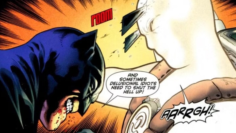 Batman's projectiile ears hitting someone in the face