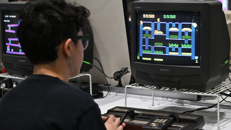 A joystick controller for the Atari 2600 console from 1977