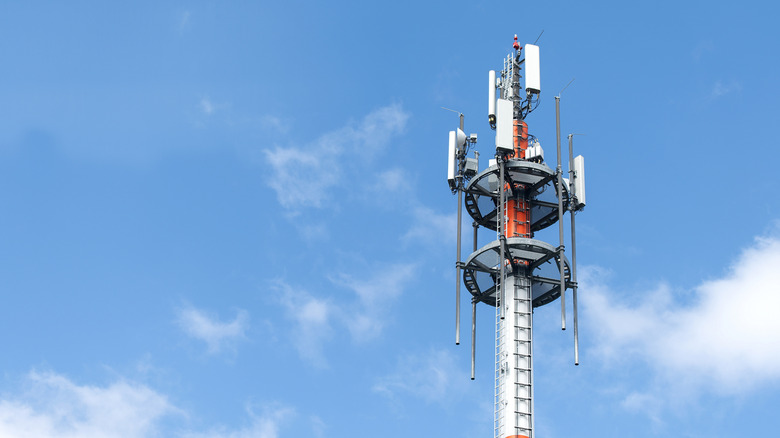 A 5G network tower.