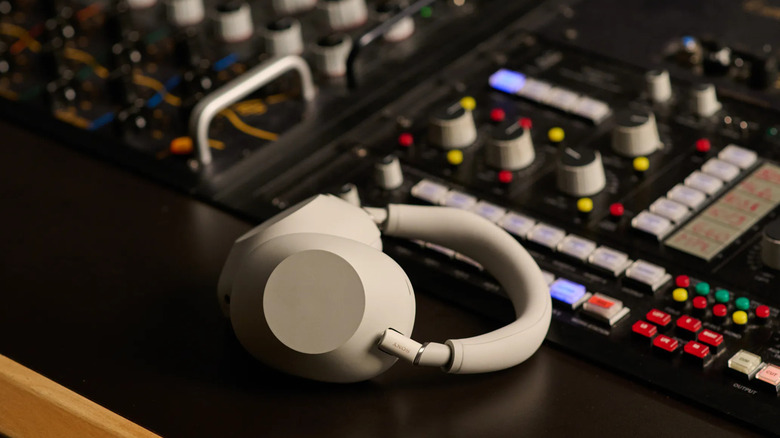 Sony WH-1000XM6 headphones lying on a table