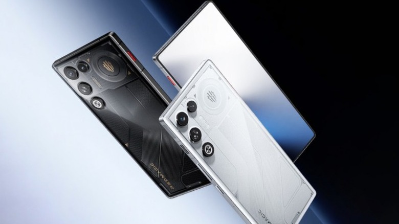 A product render of the RedMagic Air 11 phone with its different color options