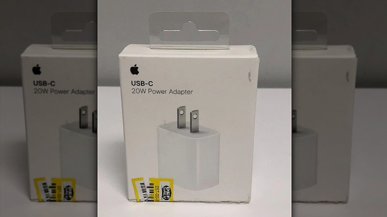 Box of Apple USB-C 20-watt power adapter