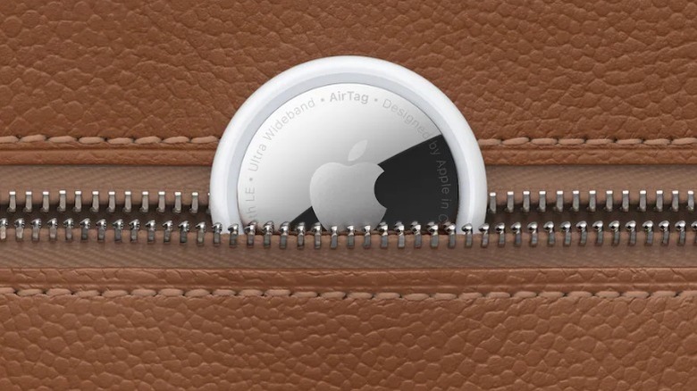 AirTag placed in a leather wallet