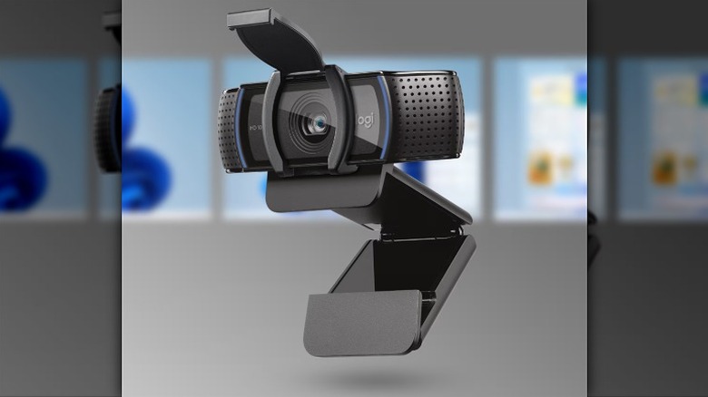 Logitech Webcam with privacy shutter open