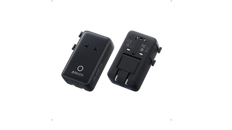 the front and back of the Anker nano travel adapter plug in black
