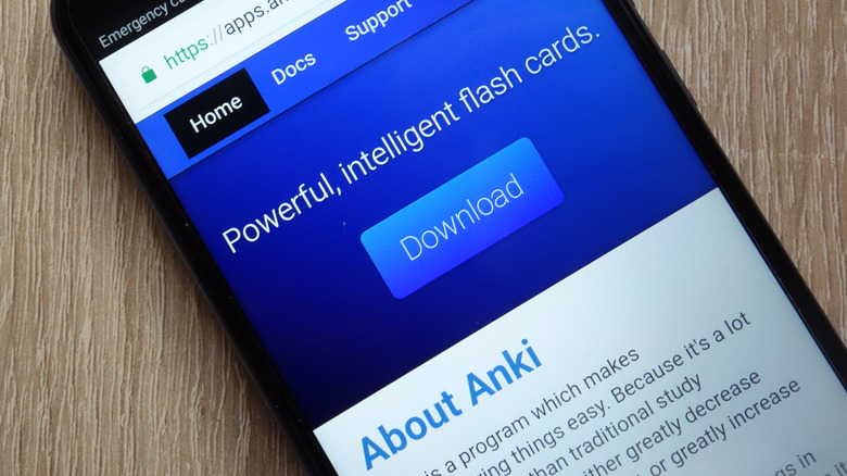 Anki flashcard app to download on a phone