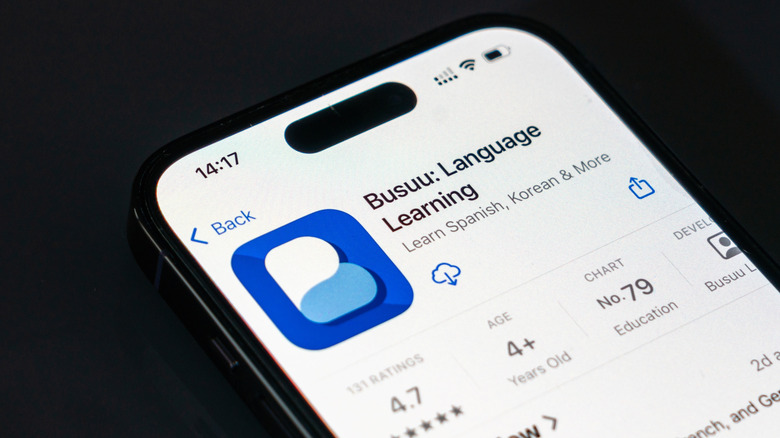 Busuu language learning app page on app store